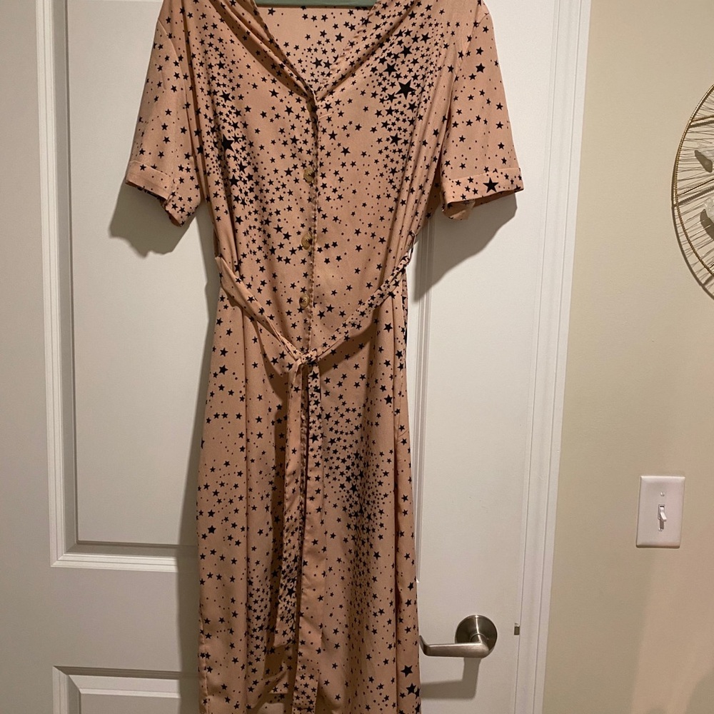 Boohoo Button Front Midi Dress